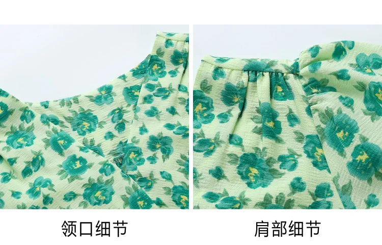 Vestido largo de mujer Retro Floral novedad de verano gasa con cuello en V ajustado Boho Casual playa