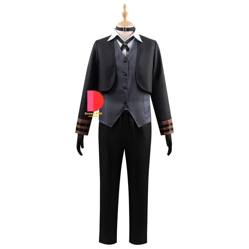 나카하라 츠야 코스프레 의상 애니메이션 Bungo Stray Dogs 가발 트렌치 코트 바지 역할 놀이 의상 할로윈 카니발 유니폼 og;5