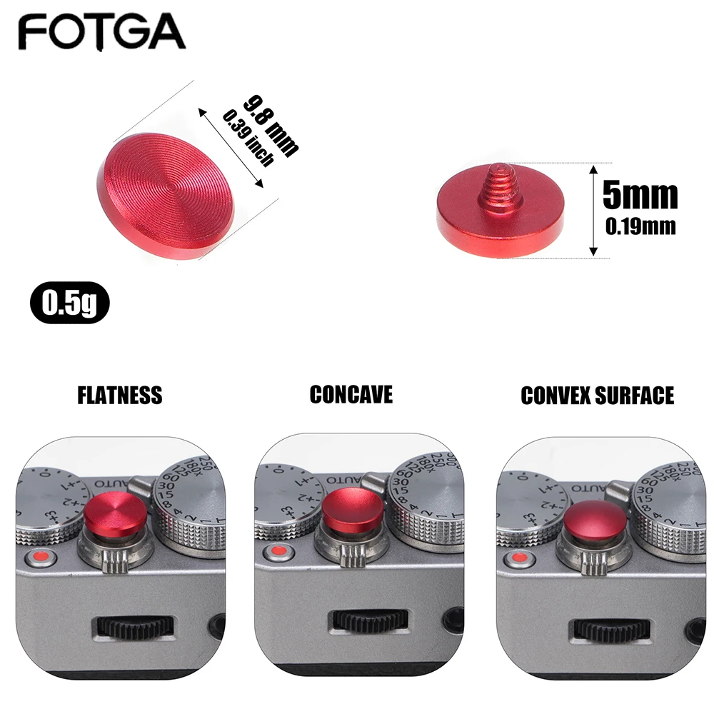 FOTGA Micro Camera Metal Aluminum Soft Shutter Release Metal Concave Shutter Button For Leica M Minolta Canon Nikon DC Camera