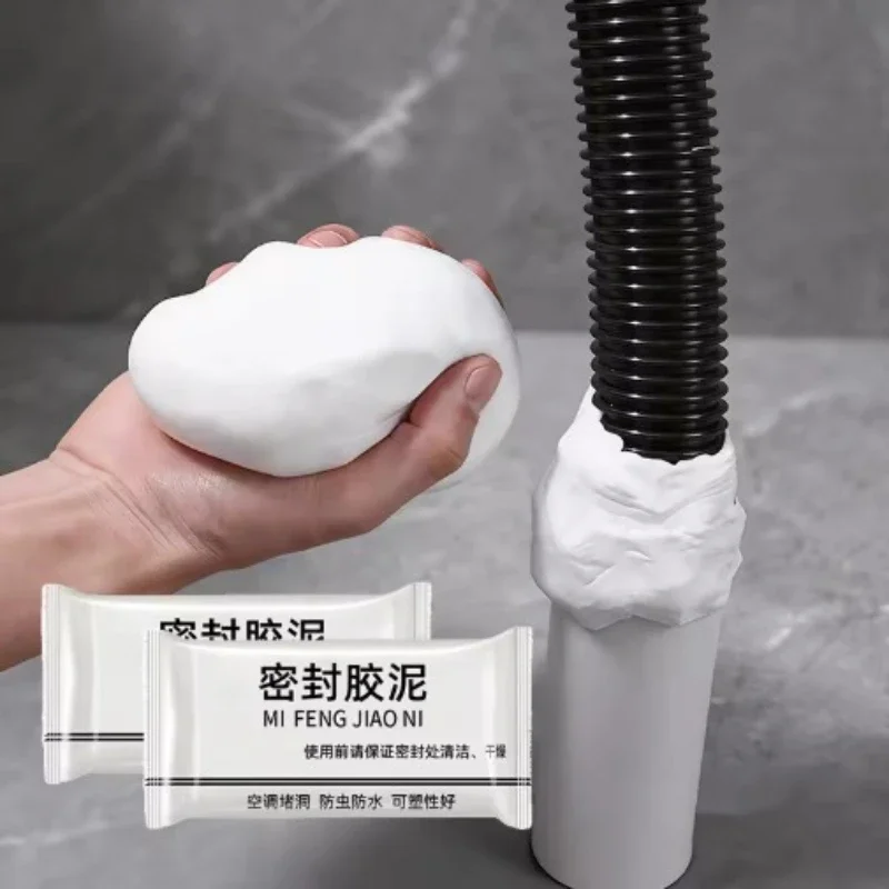 20/30/50pcs Home Bathroom Solid Waterproof Sealant for Drain Connection Air Conditioning Hole,Quick Mending Mud for Wall Hole