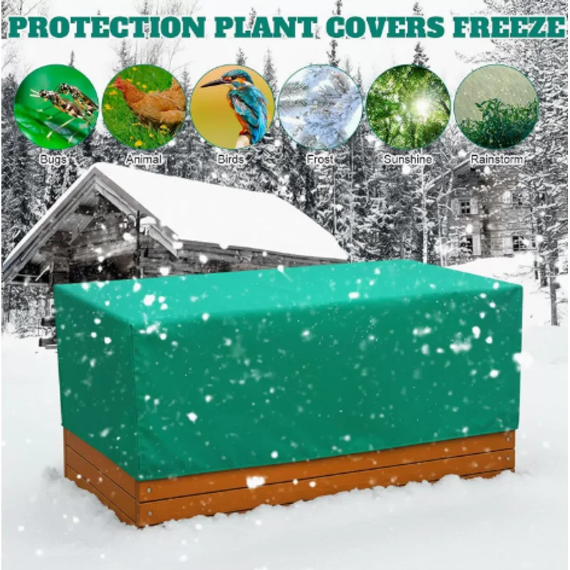 Winter Plant Protection Cover With Drawstring Cord Reusable Fabric Tree Shrub Guard Anti-Frost Anti-Bird Animal Insect Wind Rain