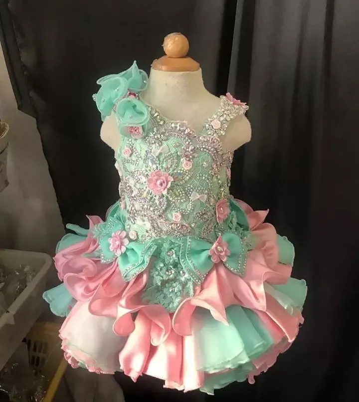 Mais nobre criança/menina do bebê/infantil/encantador cupcake pageant vestido com arco de cabelo brilho frisado e laço corpete pequena princesa