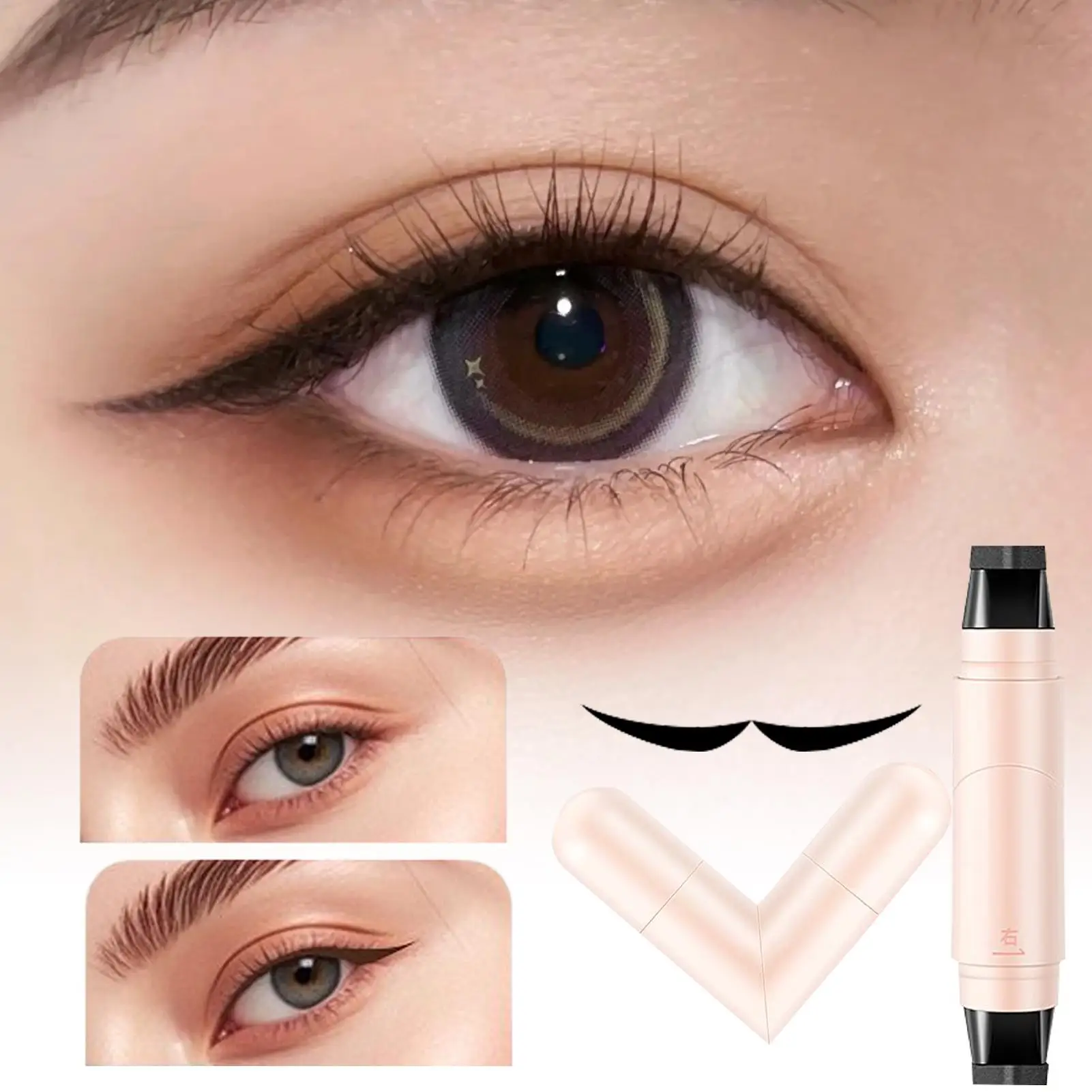 Eyeliners Stamps Eye liner Stencils Pencil Smooth Precise Pen Tool MultiFunctional Design Rotate Eye liner Stamp Black Brown Pen