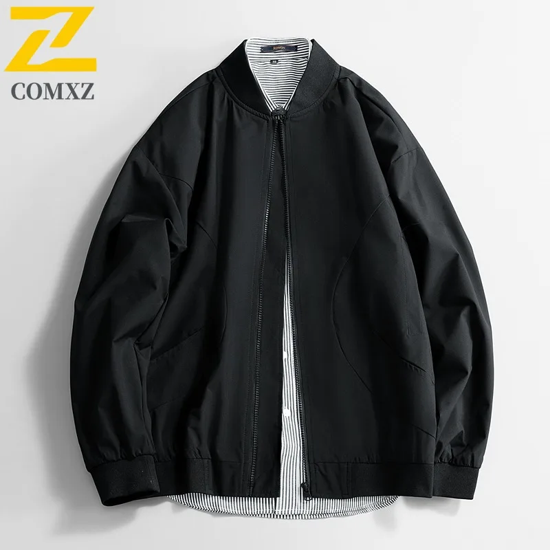 COMXZ 2025 Spring Autumn American Style Streetwear Baseball Collar Jacket Loose All-Match Casual Coat Waterproof Windproof New