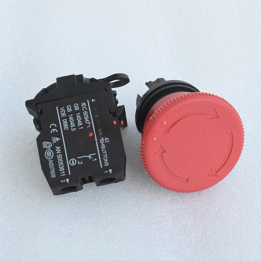 Truck Emergency Stop Switch Electric Carrier Accessories Flat Head Forklift Accessories Emergency Stop Switch La42