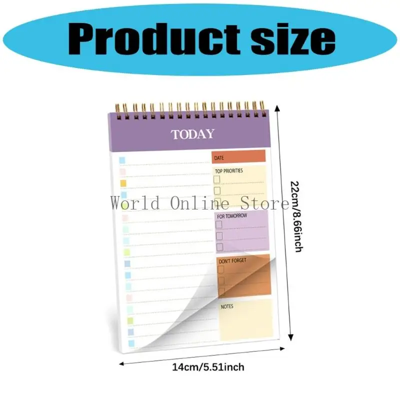 Twin Wire Binding Planer Notebook 104 Seiten 5.5x8.66inch Portable Journal Daily Planer Schreiben Notizbilder für die Planung