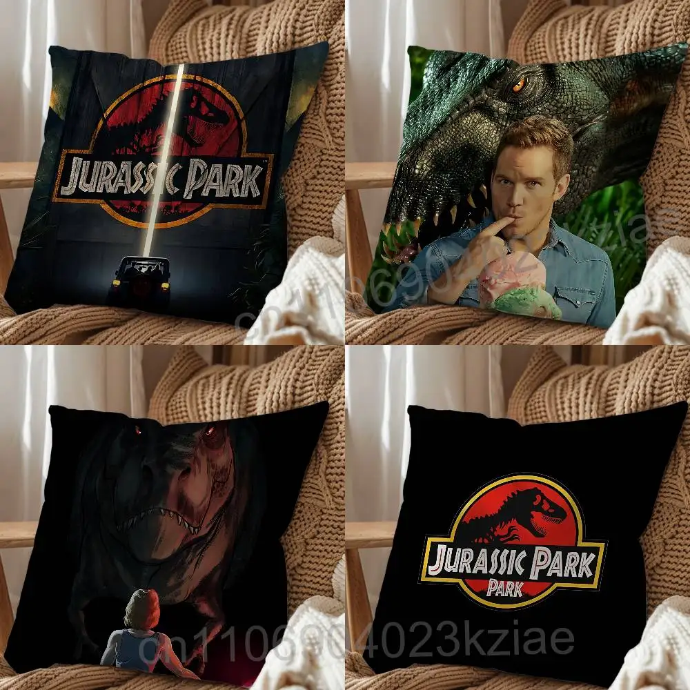 Classics Art fanart Jurassic Park Pillow Case Anti-dustmite Pillowcase Invisible zipper silky short plush Sofa cushion cover