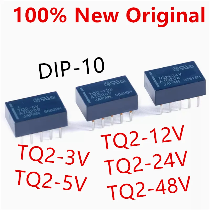 10piece  TQ2-3V 、TQ2-5V 、TQ2-12V 、TQ2-24V 、TQ2-48V  DIP-10  1A  Brand New Signal Relay  ATQ201 、ATQ209 、ATQ203 、ATQ204