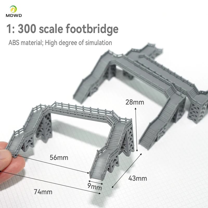 1:300 Treno fai da te Ponte a pedale Modello di simulazione Ponte pedonale Fai da te per modello di treno Stazione ferroviaria Passerella Modello Ponte
