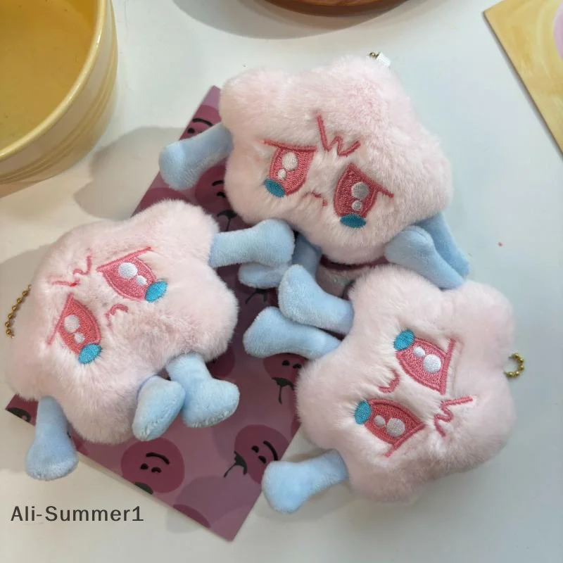 LLavero de peluche con forma de estrella para apretar, colgante de muñeco de peluche Kawaii, llavero de coche, amuleto, accesorios de decoración para mochila, regalos