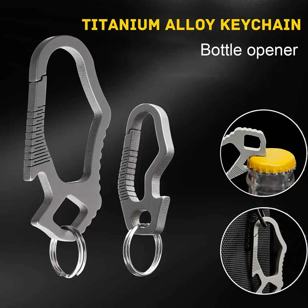 Simple Universal High Elasticity Keychain Titanium Alloy Car Key Rings Super Lightweight Buckle Pendant EDC Tool Bottle Opener