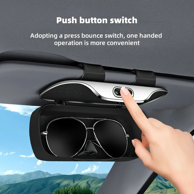 Universal Auto-Montiert Brillen Fall Sonnenbrille Halter Fahrer Co-Pilot Lagerung Box Brillen Rahmen Sonnenschirm Bord Zubehör – Detail 2