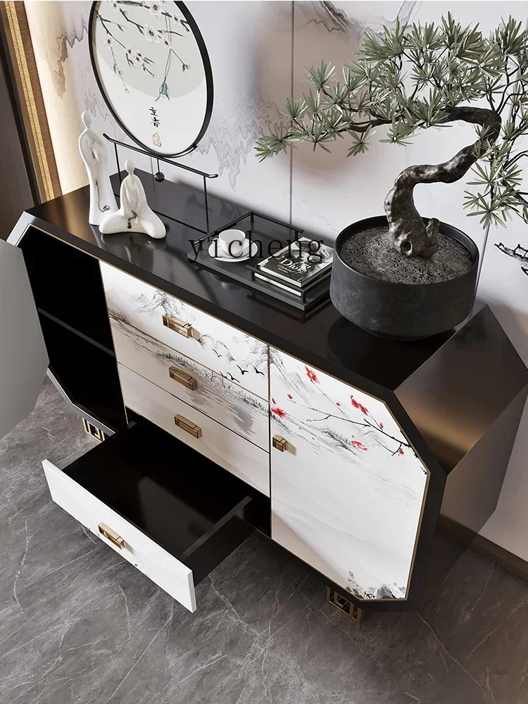 i10.9-New Chinese Style Light Luxury Entrance Cabinet Entrance Doorway Living Room Home Storage Sideboard Cabinet