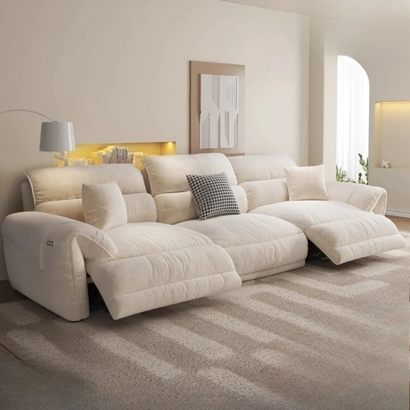 

Italian Beige Fabric Electric Sofa Full Size Modern Oversized Sofa Living Room Lounges Sleeper Divano Soggiorno Furniture Home