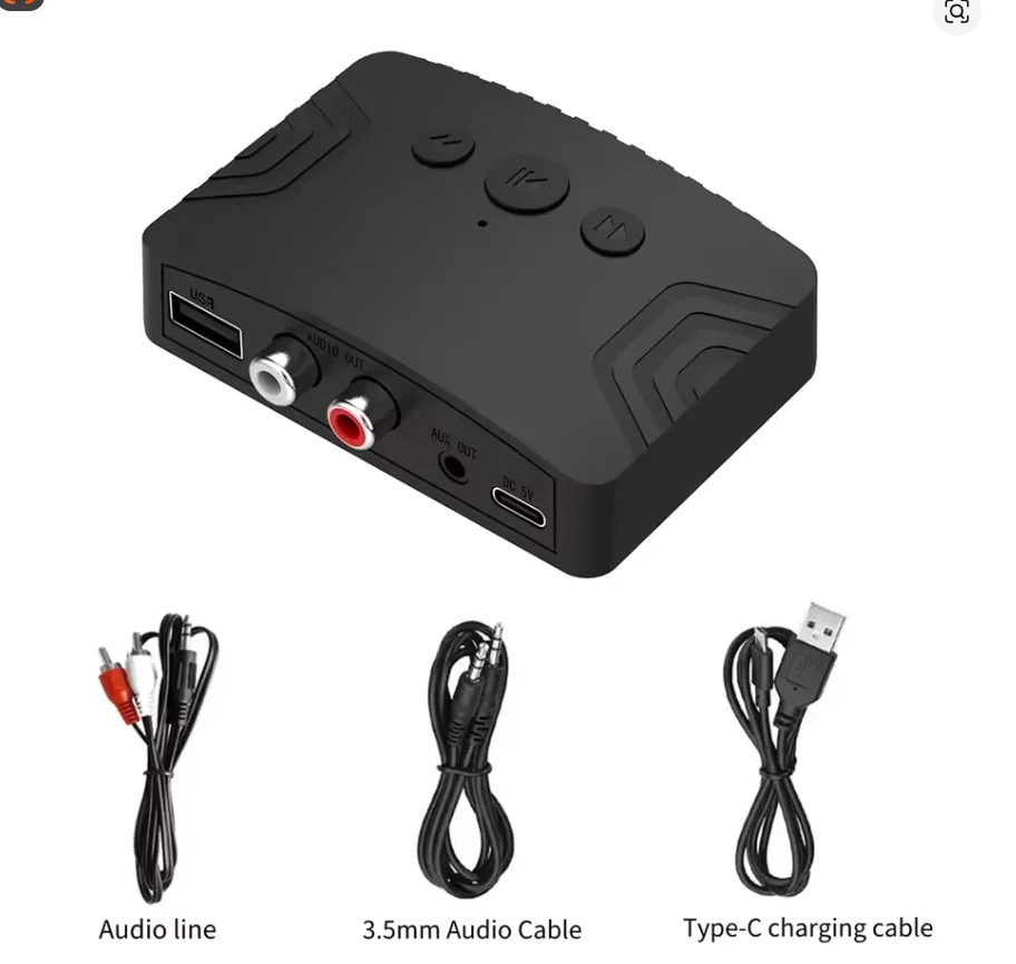 블루투스 5.3 오디오 리시버 3.5mm AUX RCA USB 스테레오 음악 무선 어댑터 U 디스크 재생 지원 차량용 키트 스피커 앰프 썸네일 5
