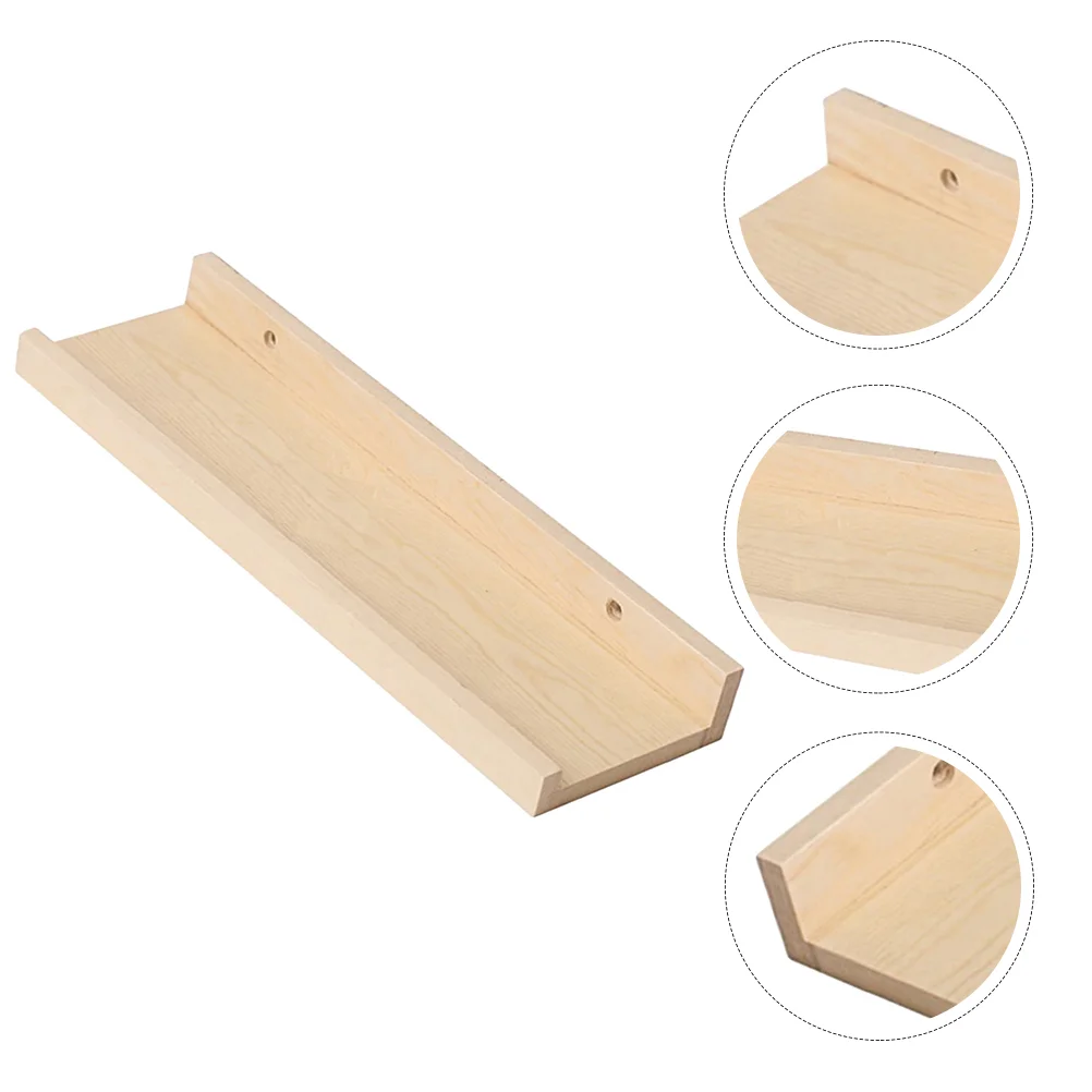 

Wooden Shelf Wall Mounted Storage Rack Simple Elegant Home Kitchen Bathroom Hall Floating Shelves Strong Load Bearing Baffle