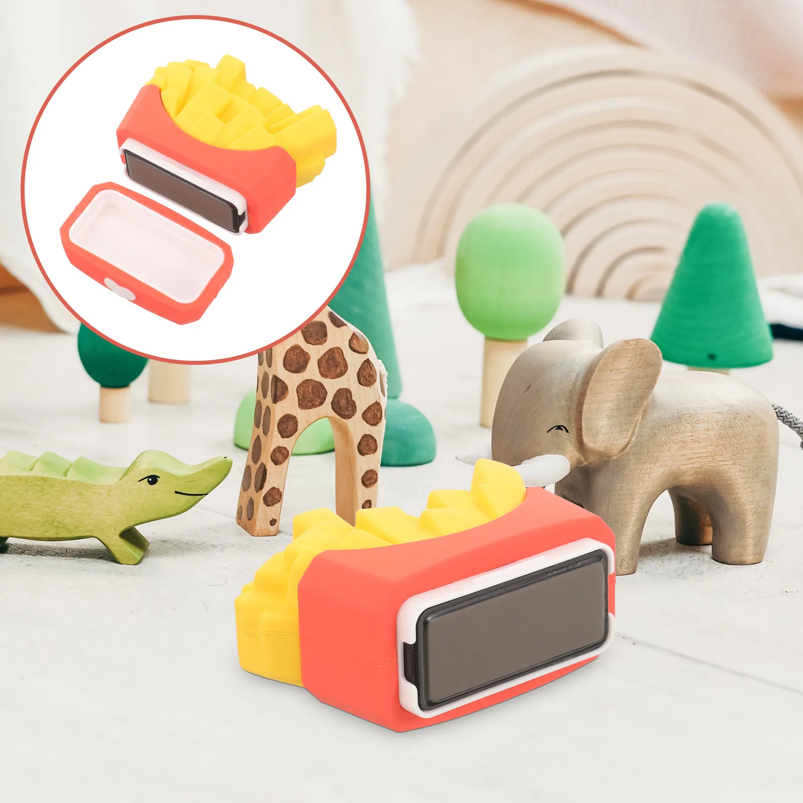 Kunststoff-Namensstempel für Kinder in Lebensmittelform, Cartoon-Kleidungsstempel, Schnelltrocknend, Farbecht, Praktisch, Multifunktional für Kinder-Bastelarbeiten