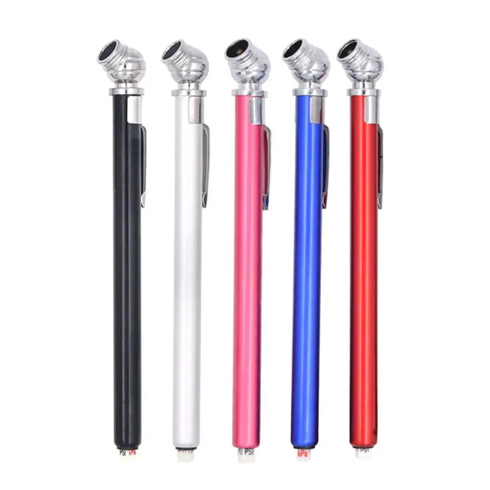 2Pcs Aluminum Tube Car Tire Pressure Pen Portable 10-100PSI Plastic Dual Head Truck Pen Tyre Tire Air Pressure Gauge Car Tire