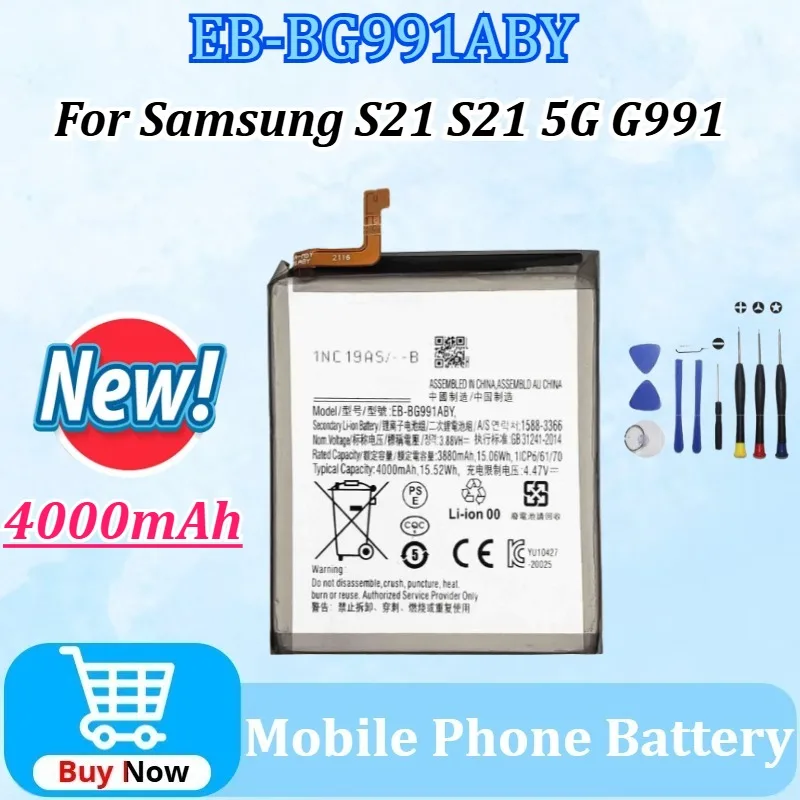 

New 5000mAh Battery EB-BG998ABY/BG996ABY/BG991ABY for Samsung Galaxy S215G Ultra/Plus S21Ultra S21+ S21Plus with Tools