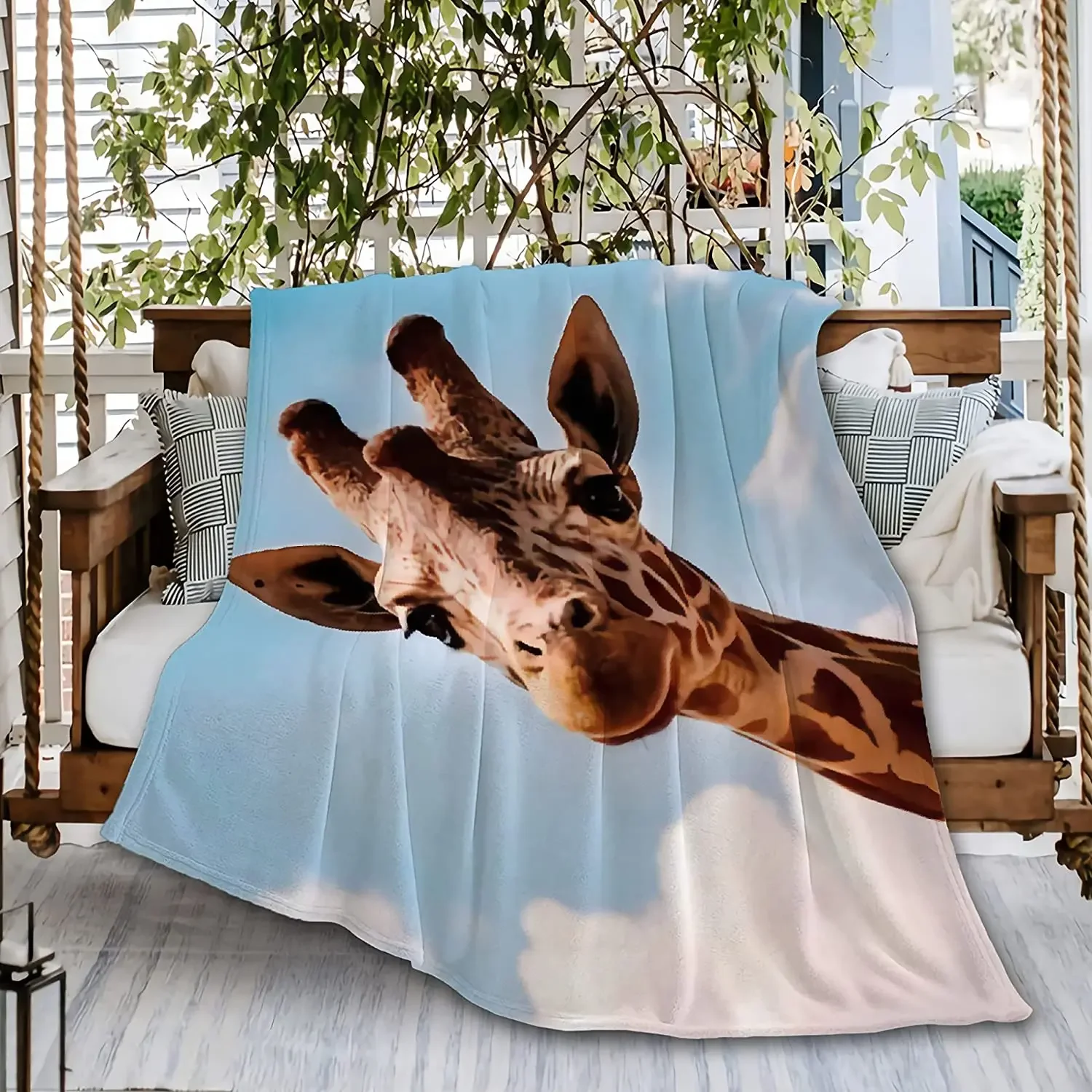 

Are You OK Stay Positive!Funny Giraffe Sofa Throw Blanket Flannel Super Soft Fleece Bedspread Home Decor All Season for Couch