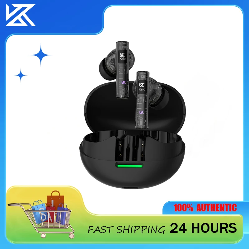 Cuffie audio senza perdita KZ Krio TWS |   Suono di livello professionale con doppio driver |   Auricolari wireless Bluetooth 5.3