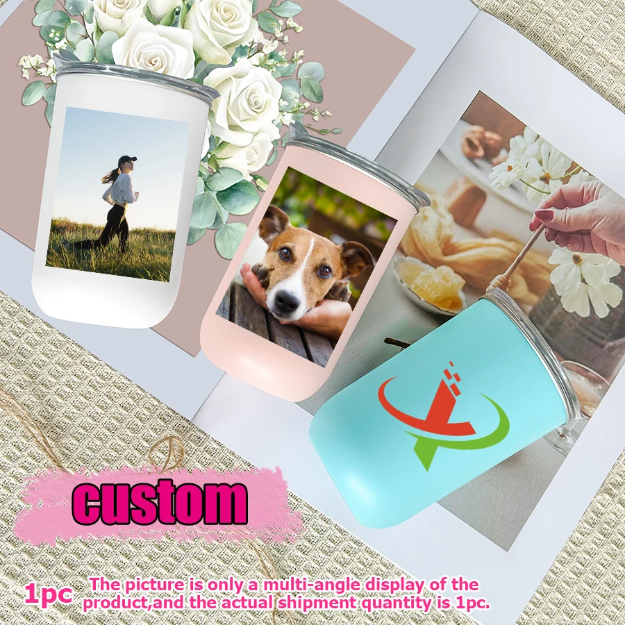 1pc 10oz Custom Photo Stainless Steel Water Cup, Outdoor Travel Mouthwash Cup, Stainless Steel Coffee Mug, Christmas Decoration view 2