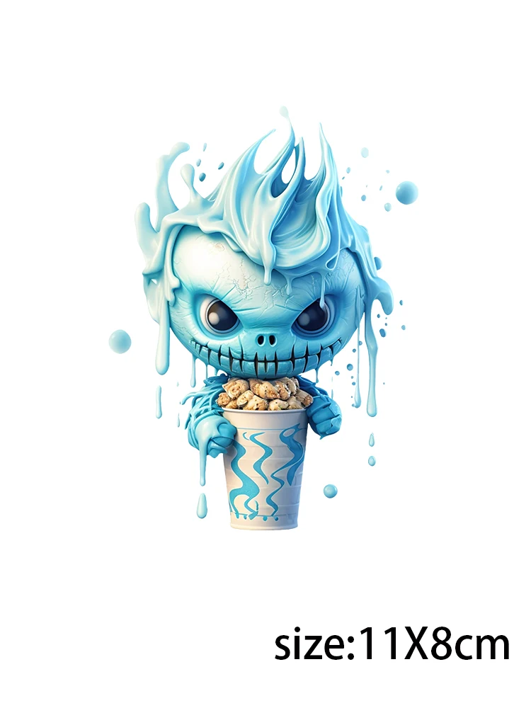 LETOP-taza de helado de calavera azul, envolturas de taza Uv Dtf, 1 piezas, transferencias Dtf, venta al por mayor, Calavera azul y Araña, 16 oz