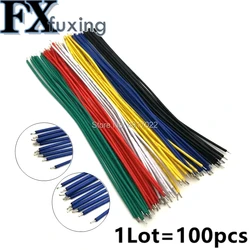 100ピース/ロット錫メッキブレッドボードpcbはんだケーブル24AWG 8センチメートルフライジャンパーワイヤーケーブル錫導体ワイヤ1007-24AWGコネクタワイヤ