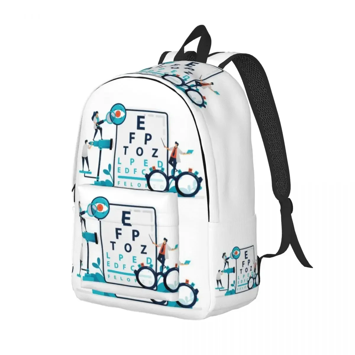 Eye Chart Optical Optics Travel Canvas Backpack Men Women School Computer Bookbag Optometrist College Student Daypack Bags