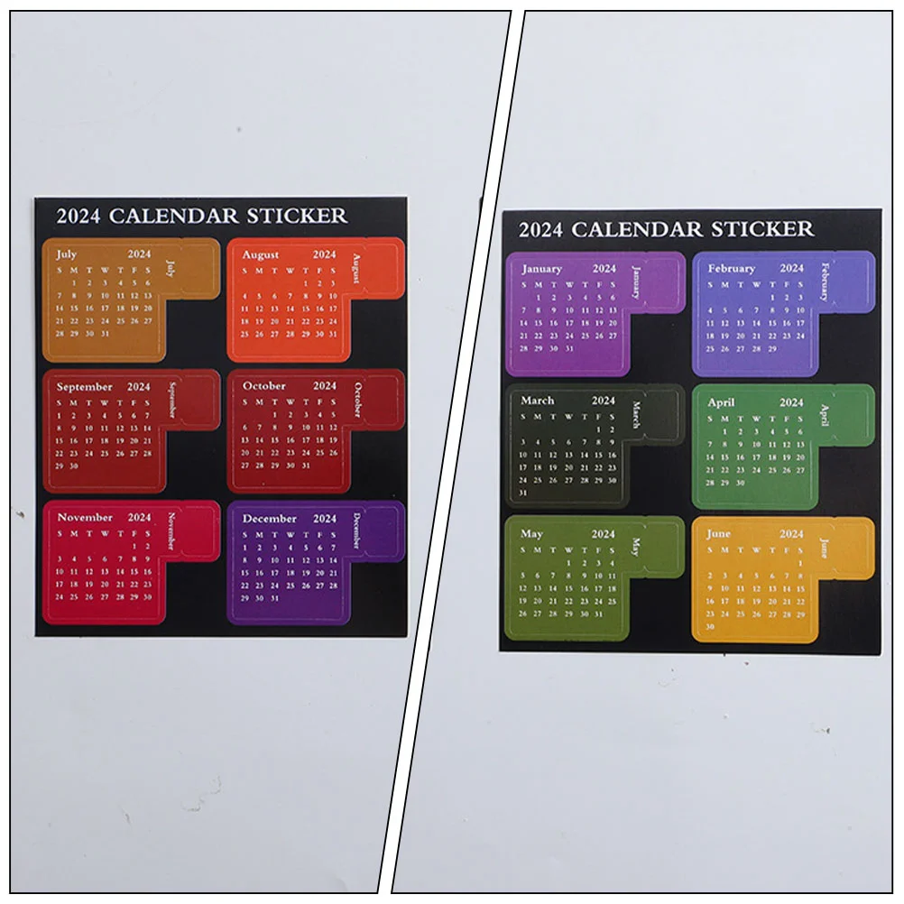 Stickers 2024 Index Post Notepad Calendar Planner Accessories Monthly Paper DIY Colorful Adhesive Office