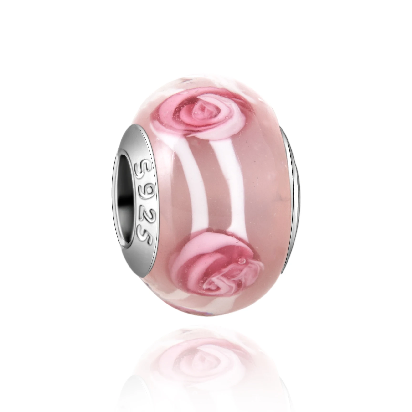 2026 NEW 925 Sterling Silver Colored Flower White Border Rainbow Murano Glass Charms Beads Fit DIY Bracelet Women Jewelry Gift - view 4