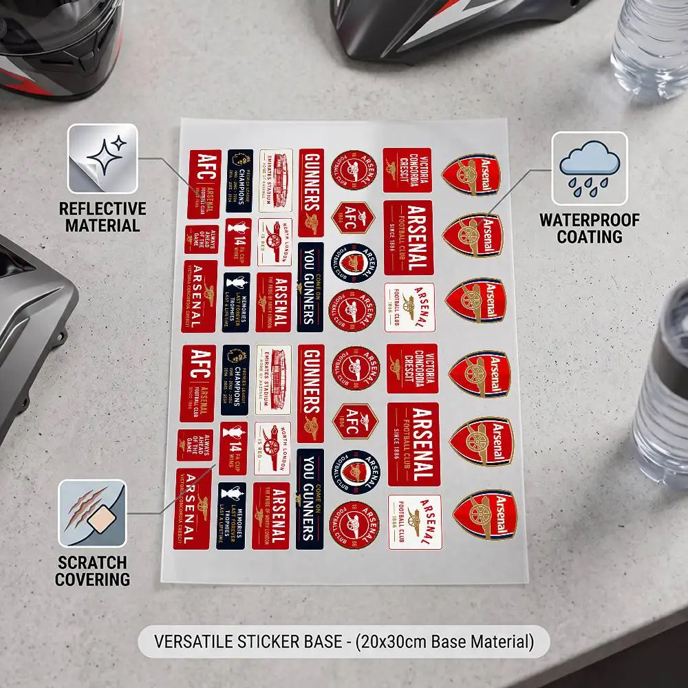 A-rsE-nA-l Vinyl Multi Scene Reflective Scratch Cover Stickers Fit Auto Motorcycle Helmet Refrigerator - view 3