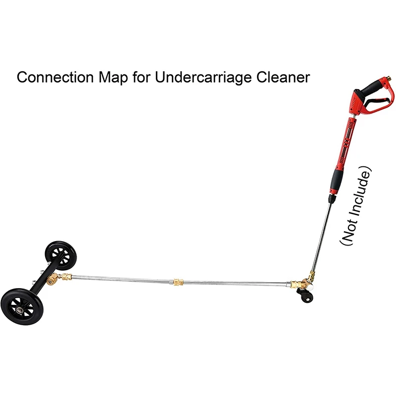 Dual-Function Undercarriage Cleaner With Swivel Wheel, Surface Cleaner For Pressure Washer, Underbody Car Wash Broom