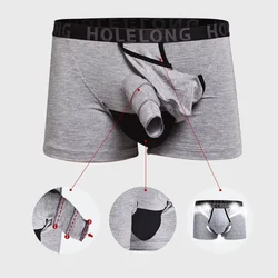 Boxer en Forme d'Éléphant Antarctique pour Homme, Sous-Vêtement Sexy en Poudres de Pénis Respirantes, U-Convexe, Gay, Lingerie Exposée, Prolongation du Temps