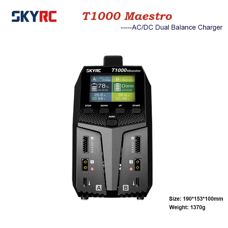 SKYRC T1000 Maestro Charger Lipo Battery Balance Charger BD350 Discharger AC/DC 1-6S LiFe NiMH NiCd Battery Charger