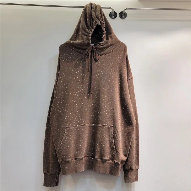 Sudadera con capucha de cielo estrellado para mujer, abrigo holgado con diamantes de imitación y estrellas, primavera y otoño, 2024