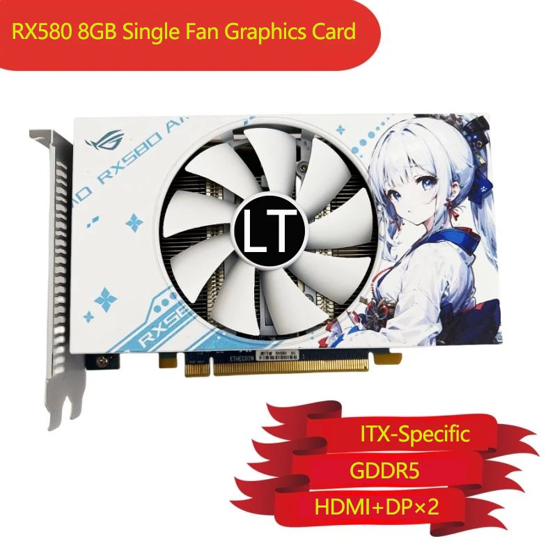 Placa Gráfica Usada Radeon Rx580 8g Gddr5 Itx Pci Express X16 3.0 × Porta Hdmi Apenas Porta Hdmi 2023