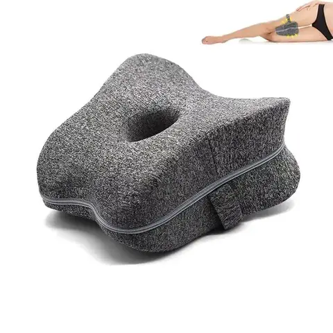 Side Sleeping Cushion Memory Foam Leg Pillow Knee Orthopaedic Leg Pillow Sciatica Back Hip Joint for Pain Relief Thigh Leg Pad