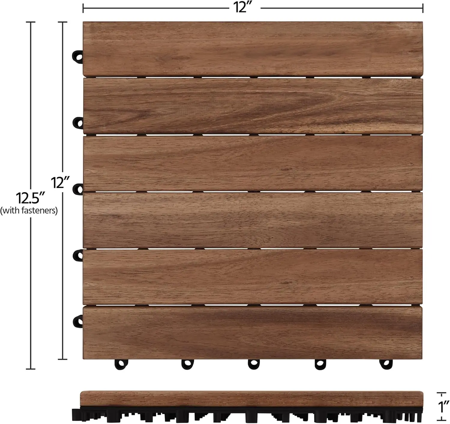 54 baldosas entrelazadas de madera de acacia, suelos impermeables para patio exterior e interior, balcón, jardín, piscina, 1