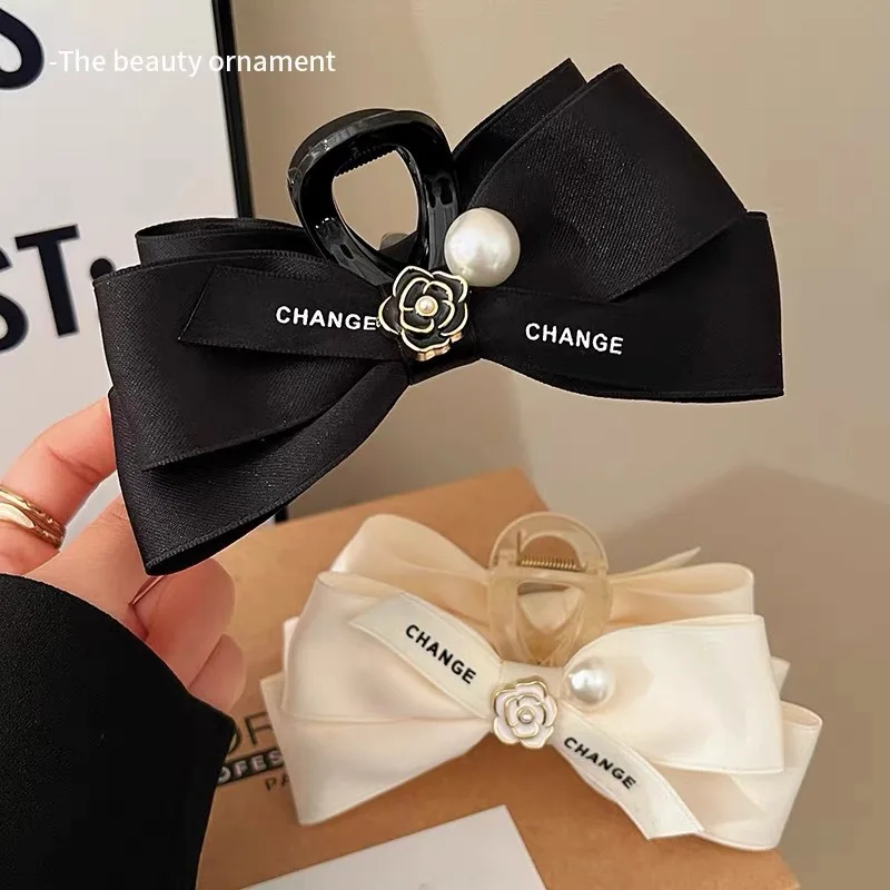 

1/2 шт., высококачественная заколка для волос с жемчужным бантом и камелией, женская заколка для волос в виде пучка на затылке, заколки для волос в форме акулы, заколки для волос для женщин