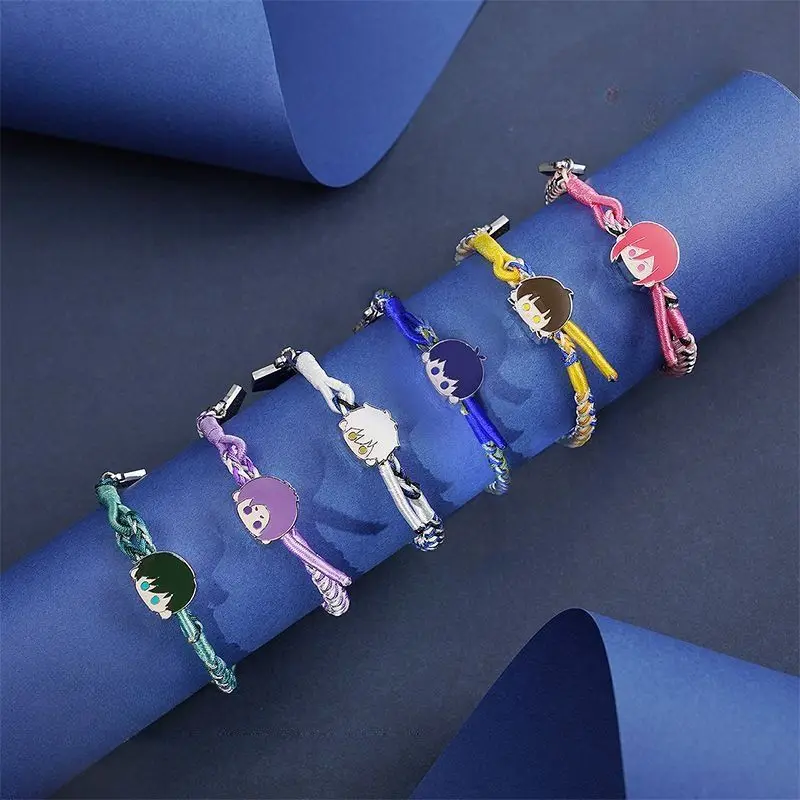Blue Lock Meguru Yoichi Isagi Seishiro Nagi Anime Personaggio dei cartoni animati Bracciale fortunato Personalità Bracciale in tessuto versatile Regalo
