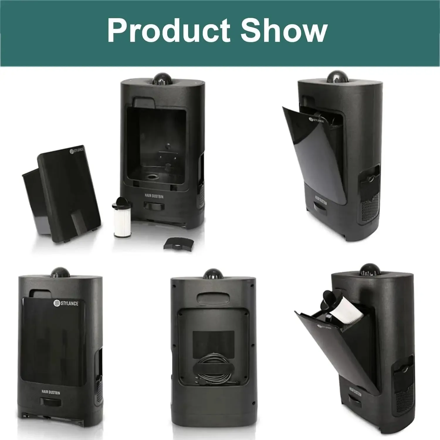 مكنسة كهربائية قوية بدون كيس بقدرة 1400 وات مع مستشعر الأشعة تحت الحمراء بفلتر HEPA وشفط 6 رطل لاستخدام الصالونات التجارية/الغبار والفنادق