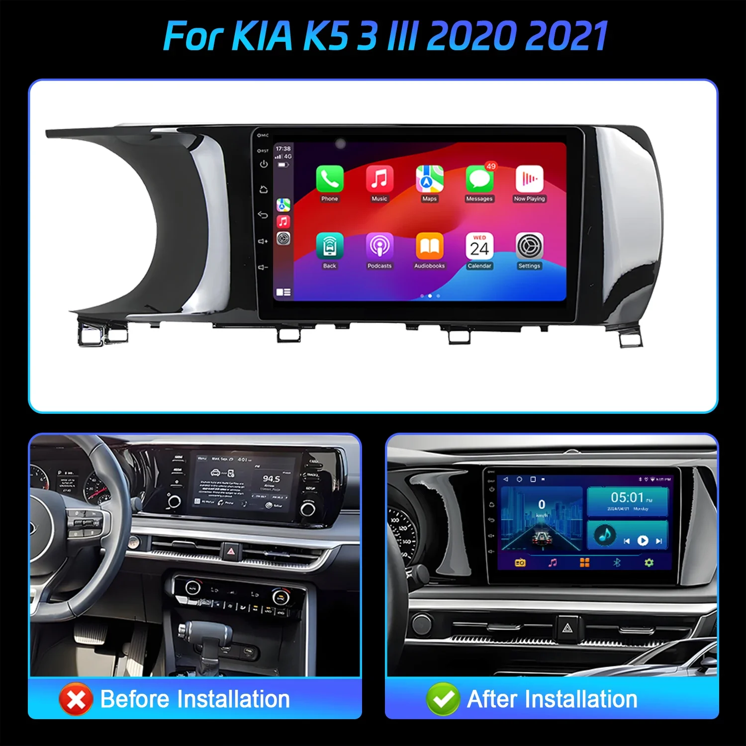 راديو السيارة نظام تحديد المواقع أندرويد 14 لكيا K5 3 III 2020 2021 الوسائط المتعددة الملاحة Carplay 7862S 8G 256G رئيس وحدة نظام 2K QLED الشاشة
