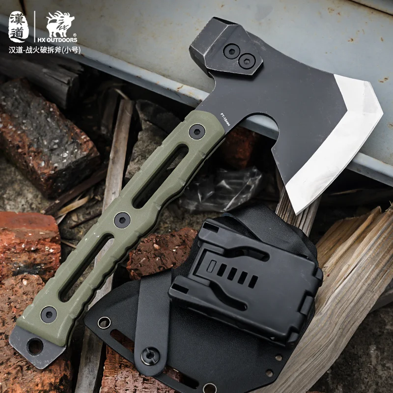 HX OUTDOORS Taktyczny topór Tomahawk Narzędzie outdoorowe ze stali nierdzewnej, ostrza myśliwskie Camping Survival Axes Narzędzia ręczne Topór