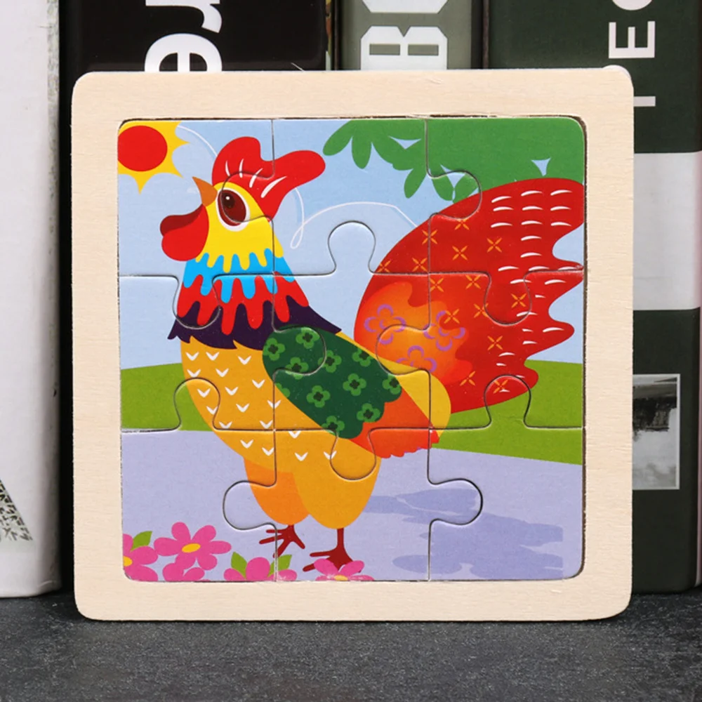 ของเล่นไม้เสริมพัฒนาการเด็กเล็ก รูปการ์ตูนหลากสีสัน สำหรับเด็กวัยเตาะแตะ