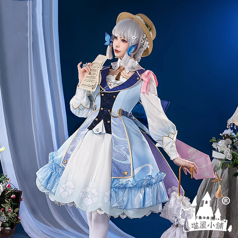 COS-KiKi-Costume Cosplay pour Femme, Tenue de ix, Genshin Impact Kamisato Ayaka, Temps de Floraison, Lettre Entrante, Jeu Trempé, Robe Lolita