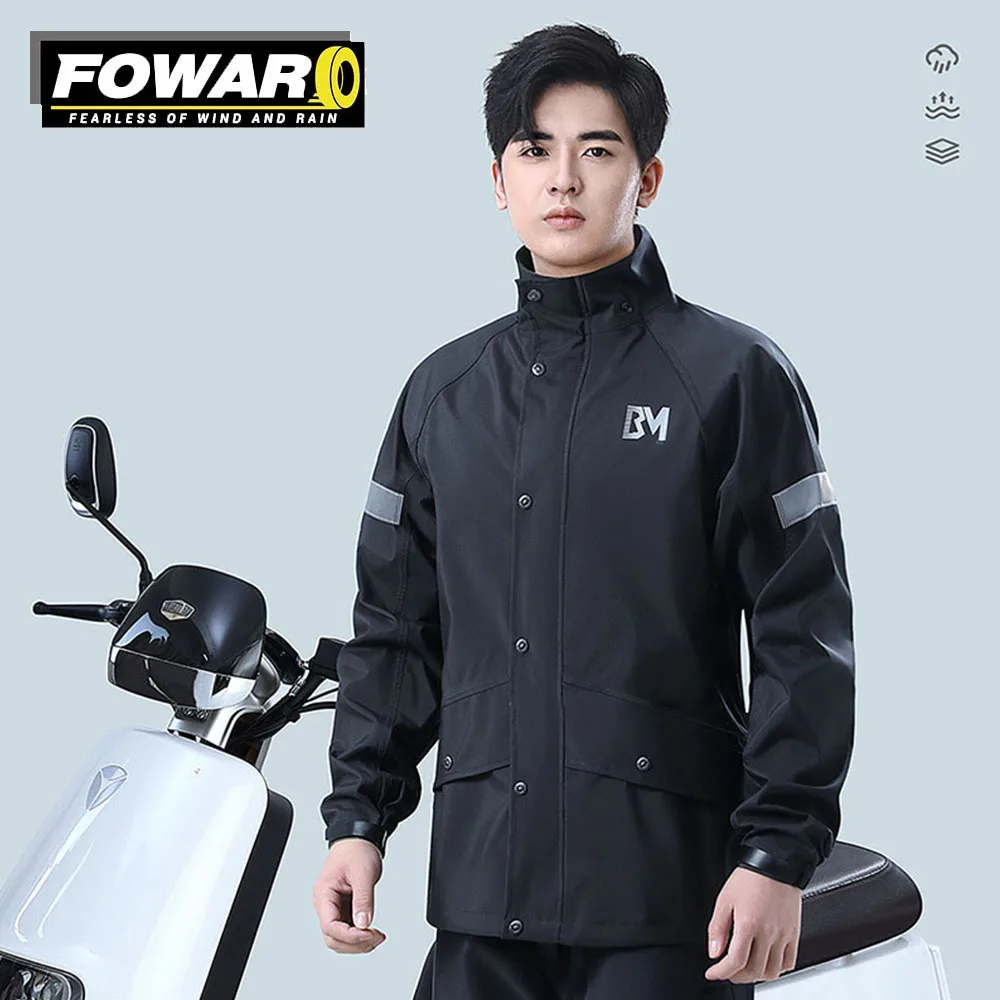 Mackintosh Rain Trousers Set Wholesale Split Men Stormproof Motorbike Mackintosh Reflective Full-body Motorbike Mackintosh