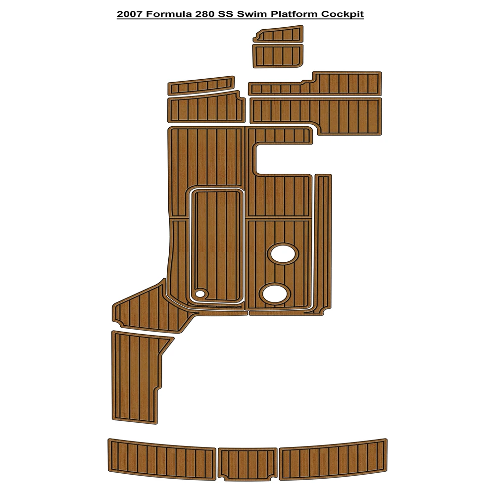 

2007 Формула 280 SS Платформа для плавания Кокпита Pad Лодка Пена EVA Коврик для пола из искусственного тикового дерева SeaDek Самоклеящийся стиль Gatorstep