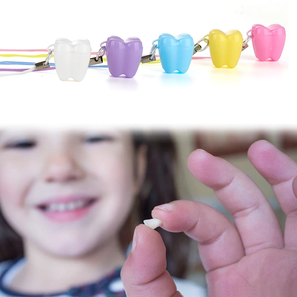 50 Pack Baby Tooth Box Organizer Baby Milk Tooth Fairy Box Tooth Storage Box with Necklace Souvenirs Gift Tooth Storage Box