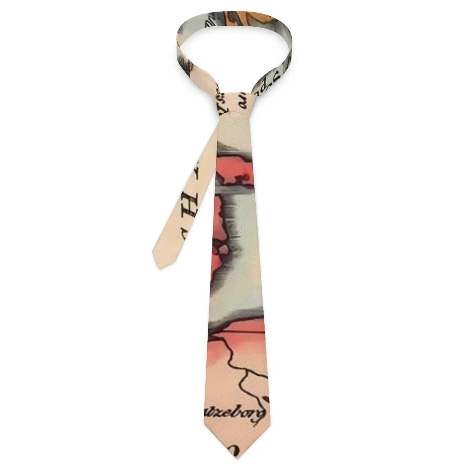 

History World Map Tie Old Maps Design Neck Ties Novelty Casual Collar Tie For Male Business Necktie Accessories